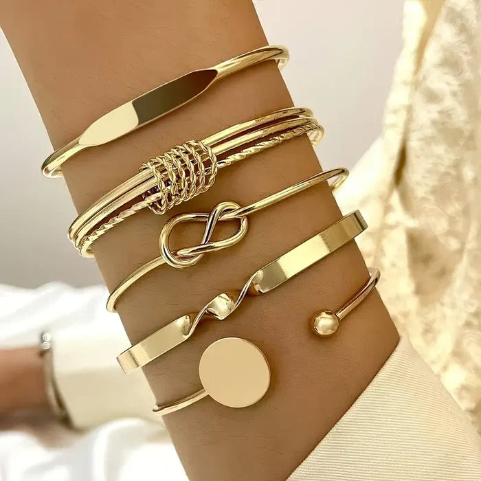 Elegance Knot Bracelet Set | Gold