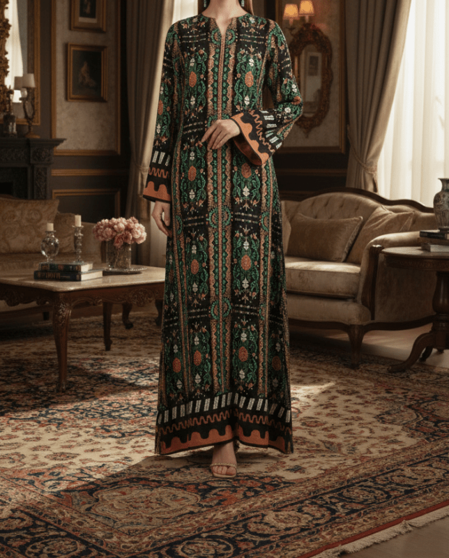 🌿 Emerald Heirloom Kaftan