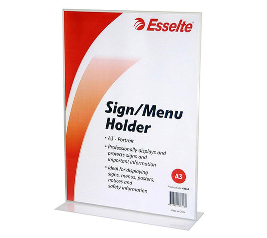 Esselte A3 Portrait Double Sided Sign Holder