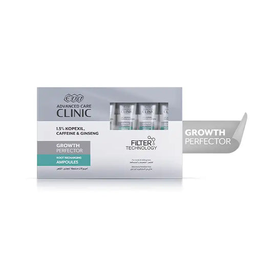 Eva Advanced Care Clinic Growth Perfector Root Recharging Ampoules For Weak & Falling Hair 6 Ml × 7 Ampoules