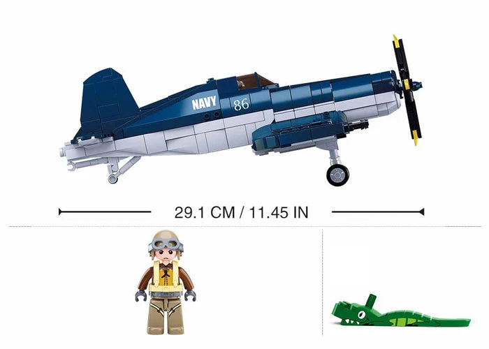 F4U Corsair Fighter Plane Building Blocks (550 Piece)