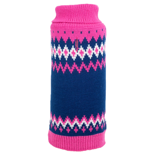 FAIRISLE-PINK-TURTLENECK-DOG-SWEATER