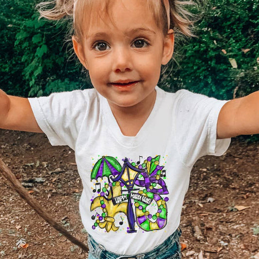*FINAL SALE* Mardi Gras Collage Kid's Tee, 5T