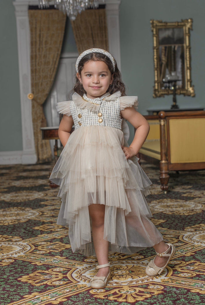 Fira Tweed and Tulle Dress - Petite Maison Kids