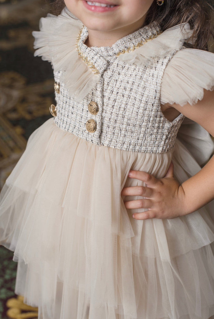 Fira Tweed and Tulle Dress - Petite Maison Kids