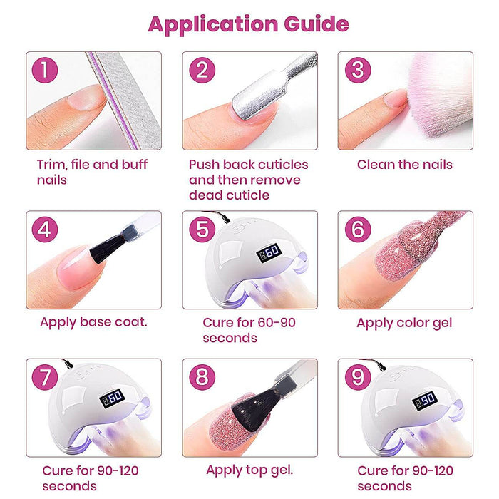 RARJSM ® 6 Colors Explosion Diamond Reflective Glitter Nail Gel Set| 7.5ml 6pcs