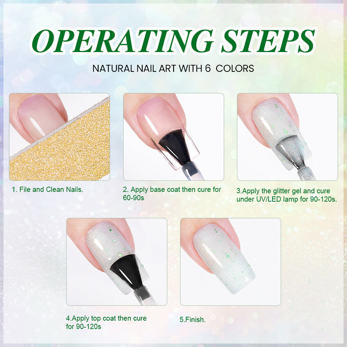 Flash Sale Pastel Lovette Spring Glitter Gel Polish Set 6 Colors 7.5ml - 50% OFF Clearance