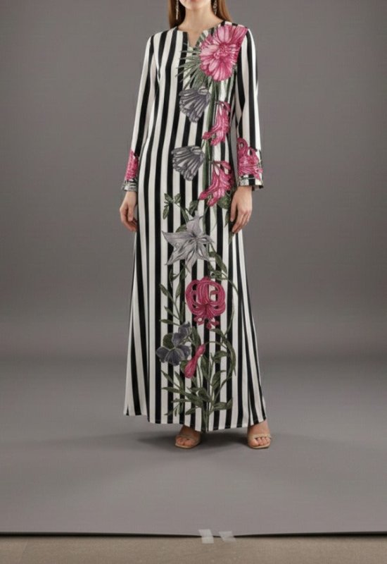 🌺 Floral Noir Kaftan