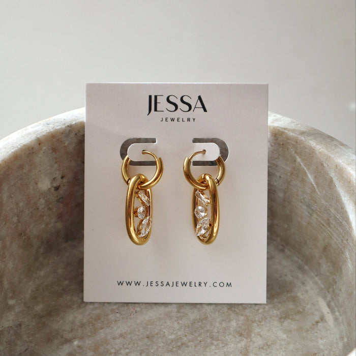 Florence Oval Drop Hoops