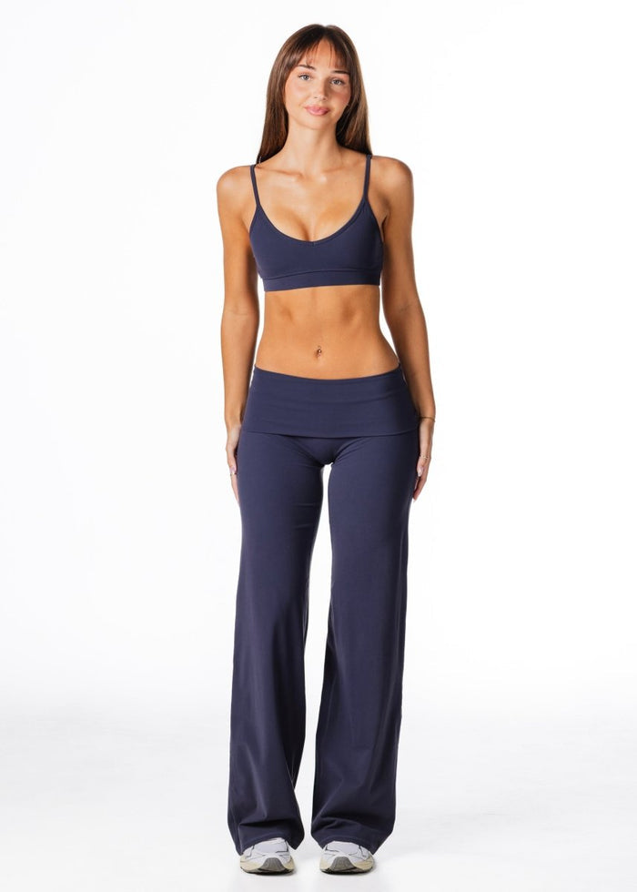 Fold Over 'Flow' Flares - Dark Navy - Kikiva Collection