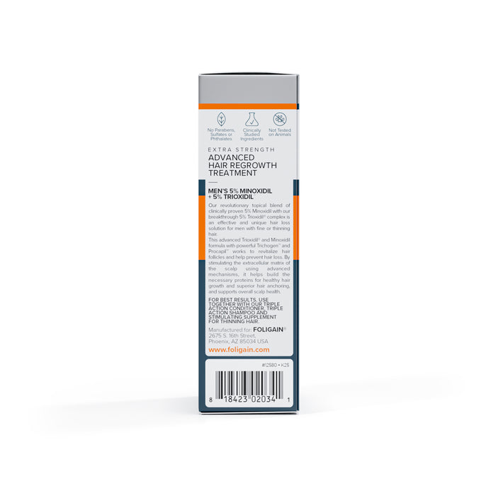 FOLIGAIN Advanced Hair Regrowth For Men 5% Minoxidil + 5% TRIOXIDIL® - FOLIGAIN