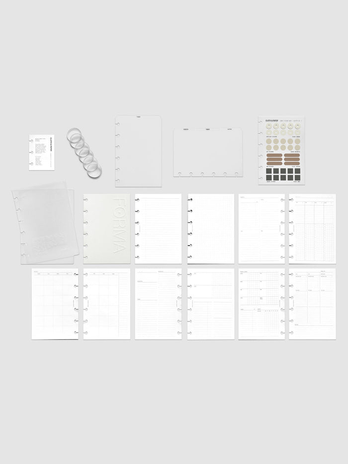 All products included in the Forma Modular Planner System in size CP Petite side by side on a neutral background.