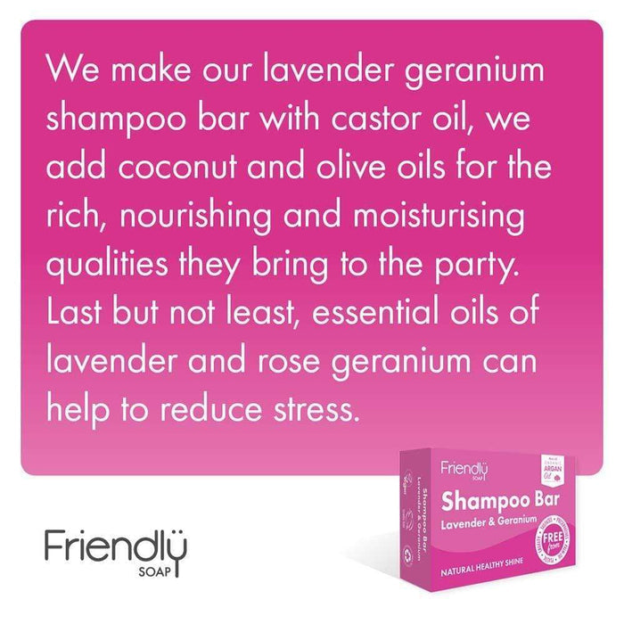 Friendly Soap - Lavender & Geranium Shampoo Bar &Keep