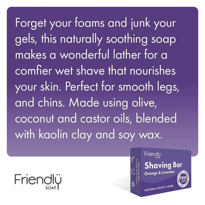 Friendly Soap - Orange & Lavender Shaving Bar Soap &Keep