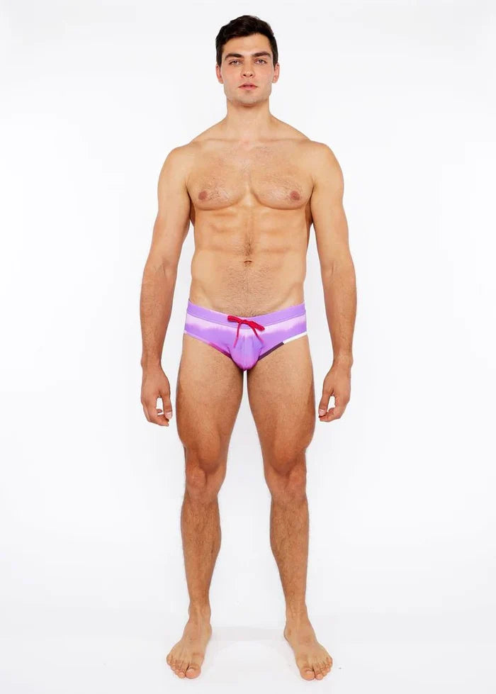 Fuchsia Gradient Printed Swim Brief St-8021-06