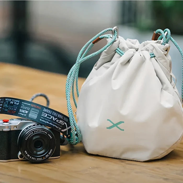 Fujifilm Camera Bag Pouch for X-T5 X-T4 X-H2 X-S20, Premium Drawstring Mirrorless Camera Case with Magnetic Pocket & Anti-Collision Protection