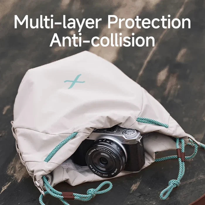 Fujifilm Camera Bag Pouch for X-T5 X-T4 X-H2 X-S20, Premium Drawstring Mirrorless Camera Case with Magnetic Pocket & Anti-Collision Protection
