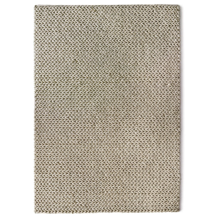 Fusion Oyster Rug made from wool, featuring woven design in solid dark cream.