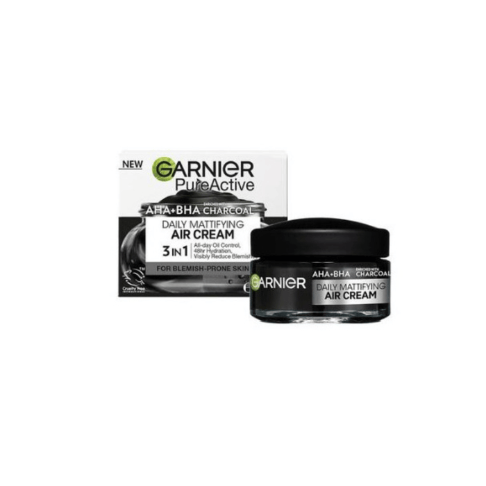 Garnier Pure Active Daily Mattifying Air Cream with AHA+BHA Charcoal