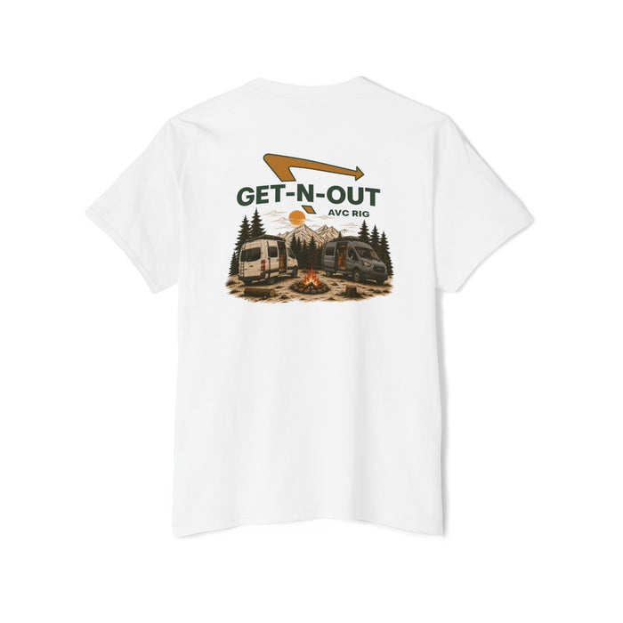 Get-N-Out out pocket tee.