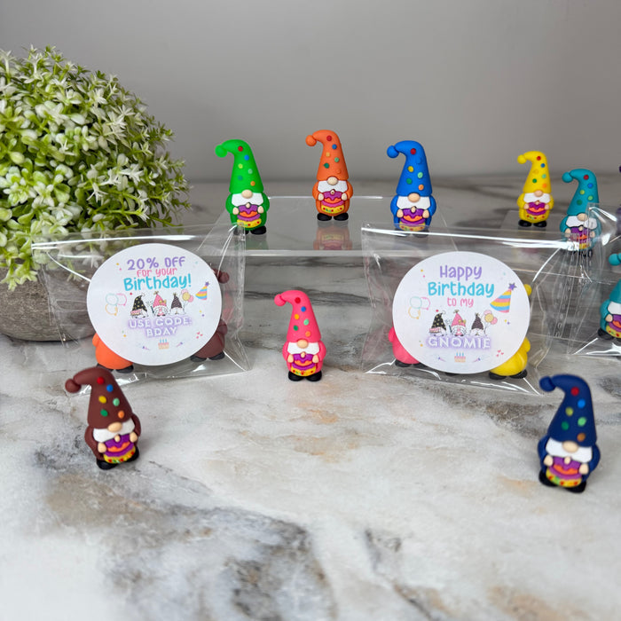 Gnome Figurines  - Birthday Assortment (3 pack) - 20% Off Sticker