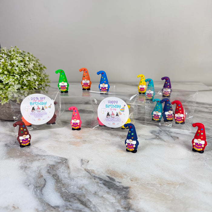 Gnome Figurines  - Birthday Assortment (3 pack) - 20% Off Sticker