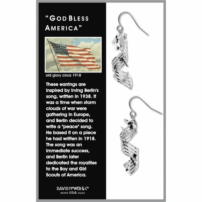 God Bless America Musical Note Earrings