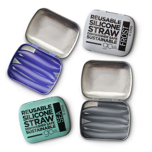 GoSili Silicone Straw with Travel Tin - Extra Long