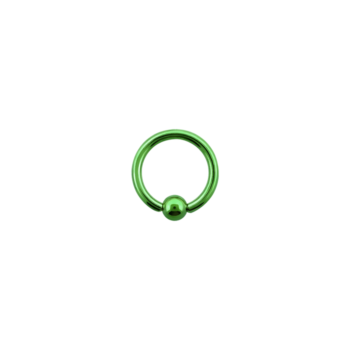 16g Surgical Steel BCR Green 12mm / Surgical Steel / Green Ball Closure Ring
