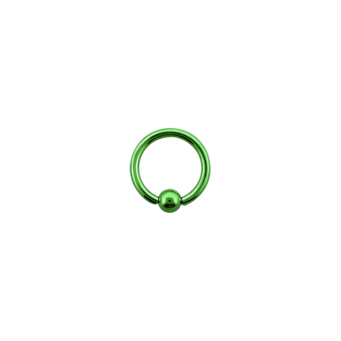 16g Surgical Steel BCR Green 10mm / Surgical Steel / Green Ball Closure Ring