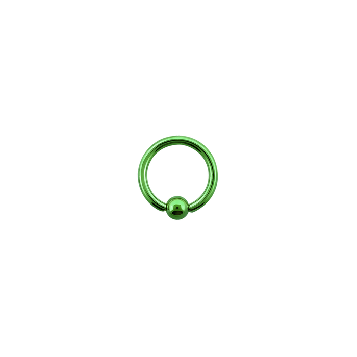 16g Surgical Steel BCR Green 8mm / Surgical Steel / Green Ball Closure Ring