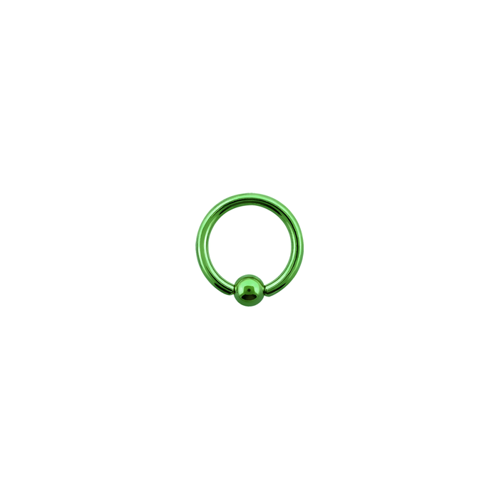 16g Surgical Steel BCR Green 6mm / Surgical Steel / Green Ball Closure Ring