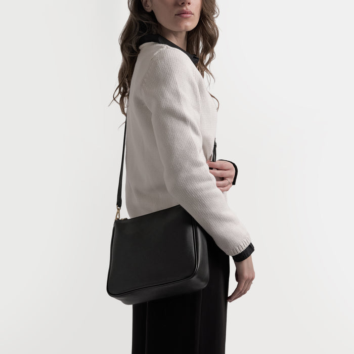 Greta Chain Medium Crossbody Black Onyx