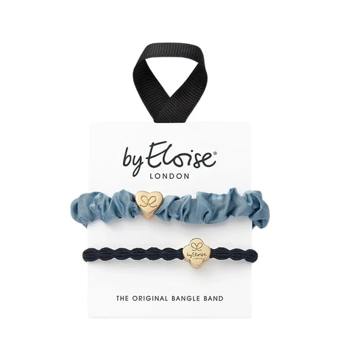 Hair/ Wrist Band Set - Blue Hues - 2pcs
