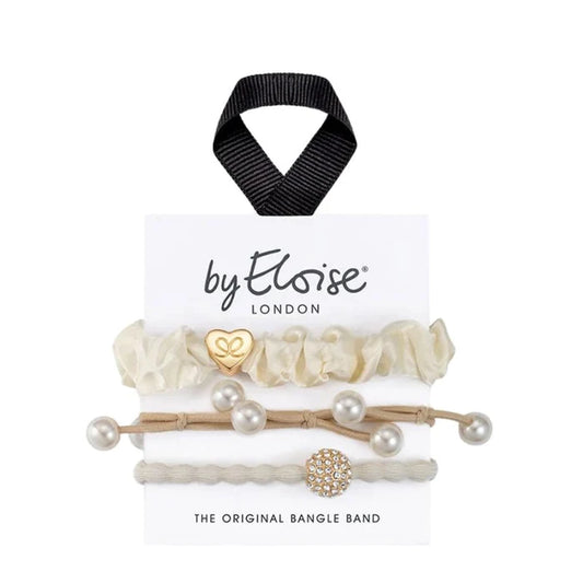 Hair/ Wrist Band Set - White Party - 3pcs
