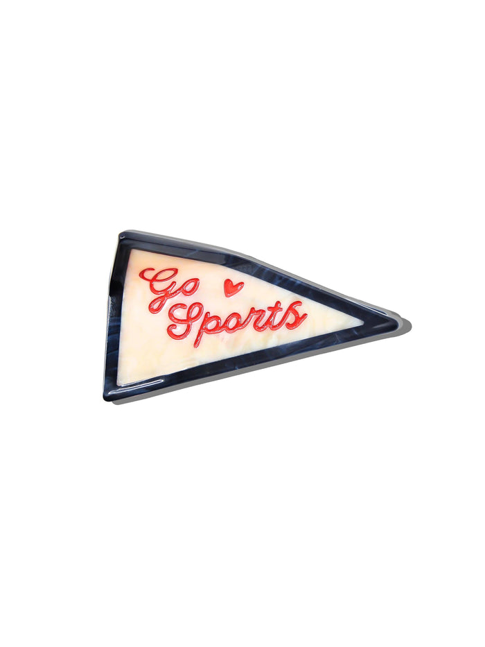 Hand-painted Go Sports Pendant Flag Claw Hair Clip | Eco-Friendly