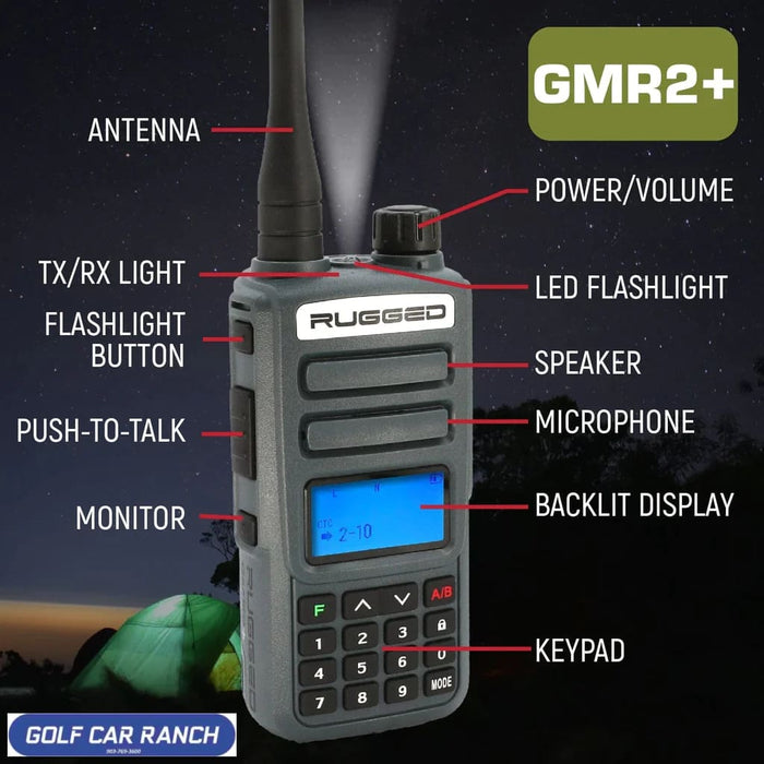 Handheld Rugged GMR2 PLUS GMRS with FREE Long Range Antenna Handheld Radio