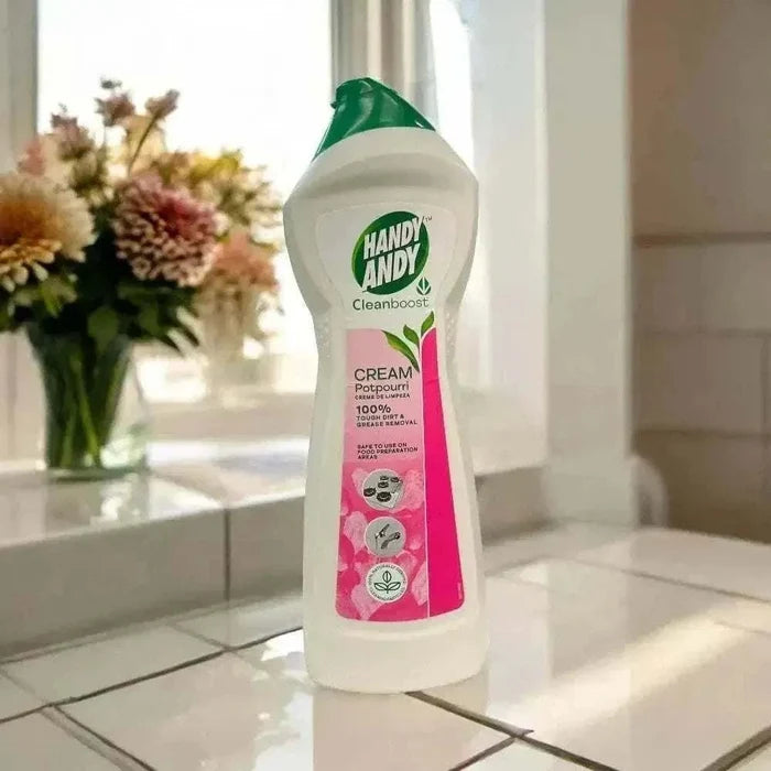 Handy Andy Cream Potpourri 750ml bottle with eco-friendly cleaning formula and potpourri scent