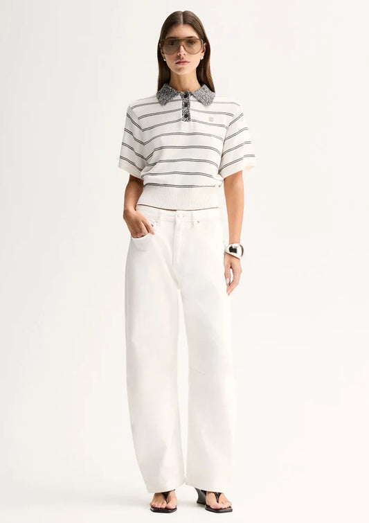 HARLEY KNIT TEE in White by Elka Collective