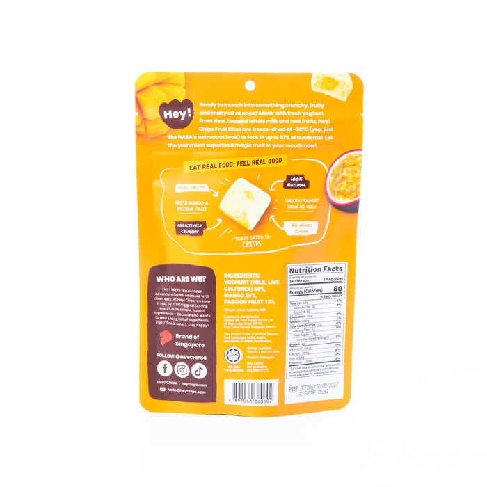 Hey! Chips Freeze-Dried Mango Passion Fruit Bites 20g