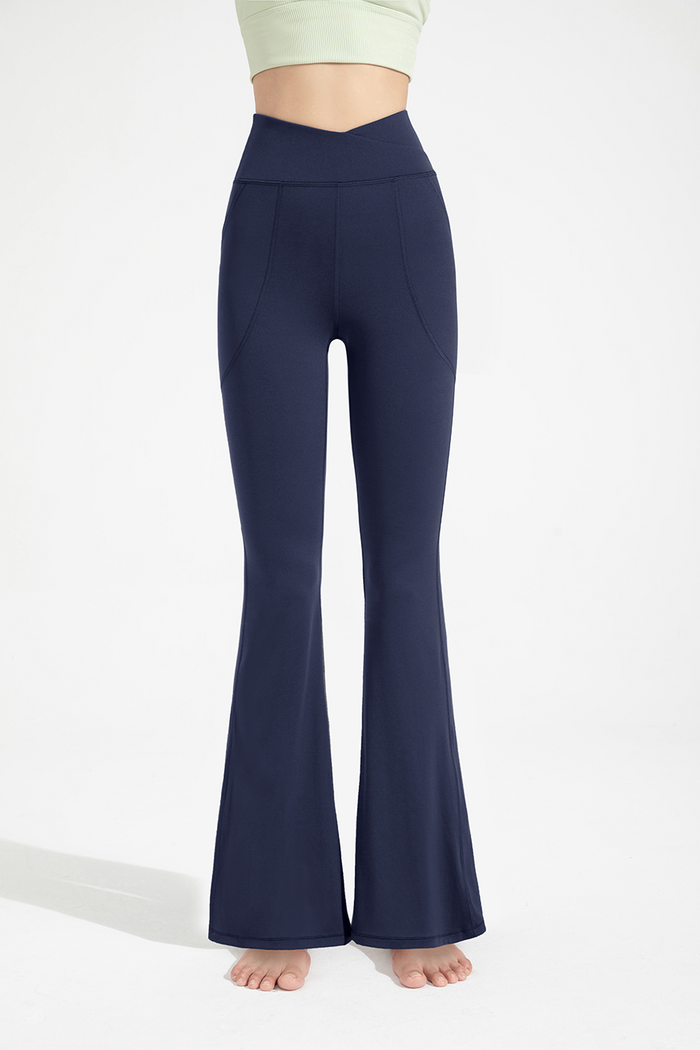 High Rise Flare Yoga Pants with Pocket for Women