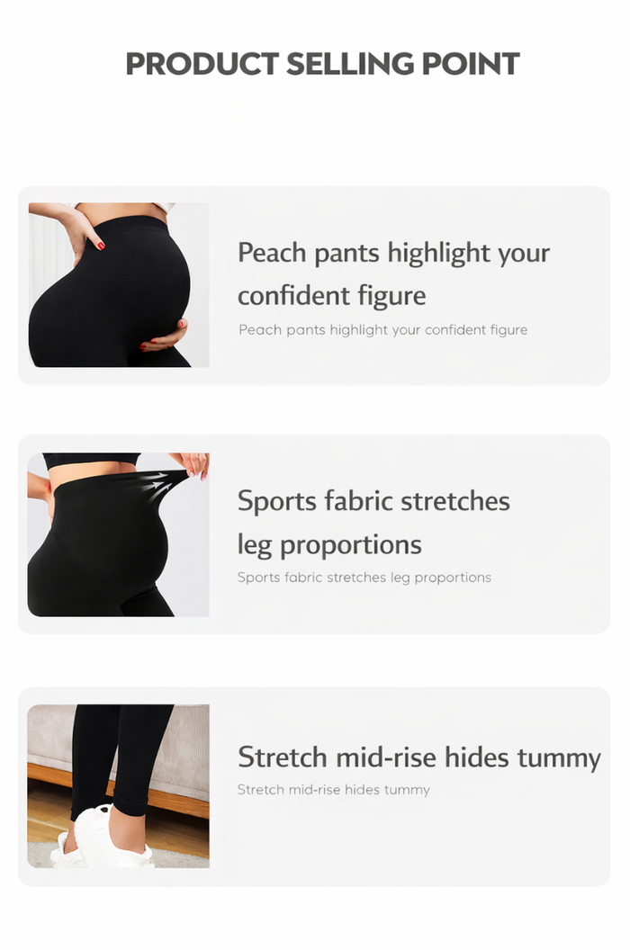 High Waist Maternity Seamless Leggings – Belly Support Butt Lift Yoga Pants