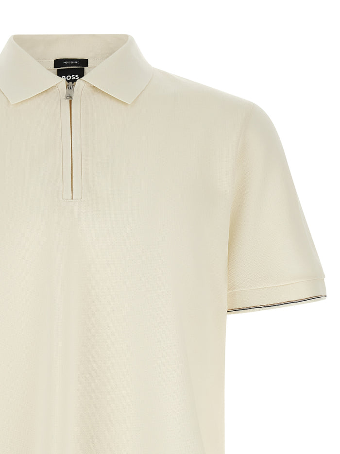 Hugo Boss Beige Cotton Polo Shirt