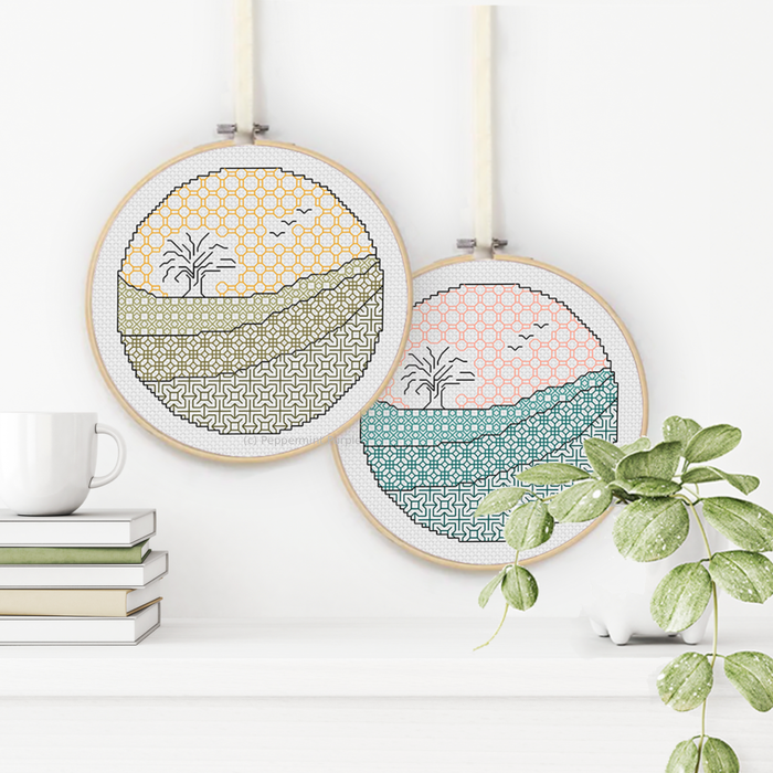In The Distance Blackwork Pattern by Peppermint Purple