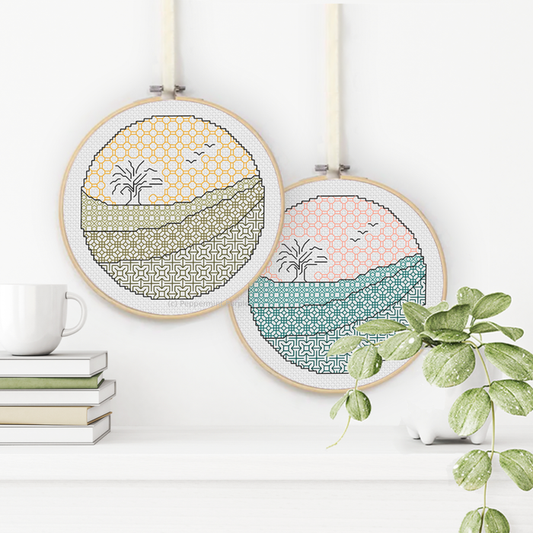 In The Distance Blackwork Pattern by Peppermint Purple