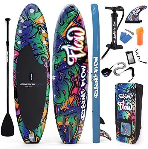 Inflatable Paddle Board - Stable Non-Slip Deck, 10'6", Blue