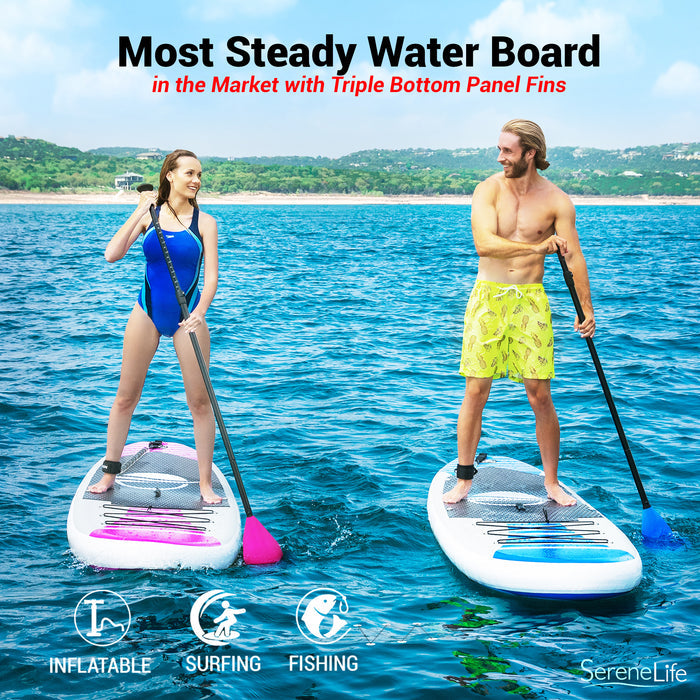 Inflatable Paddle Board, Stable Design, Non-Slip EVA Deck Pad, Teal