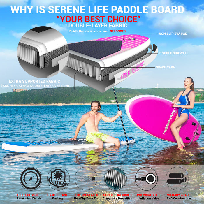 Inflatable Paddle Board, Stable Design, Non-Slip EVA Deck Pad, Teal