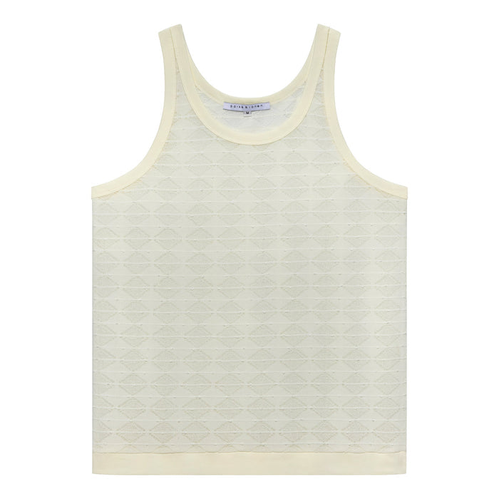 NEW- Ivory Chevron Lace Tank - Parke & Ronen