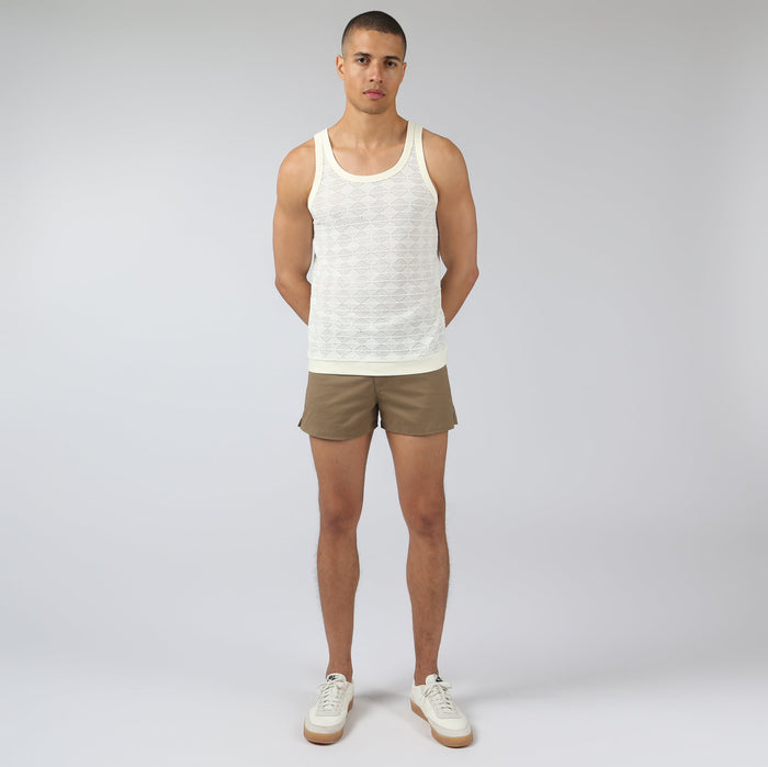 NEW- Ivory Chevron Lace Tank - Parke & Ronen
